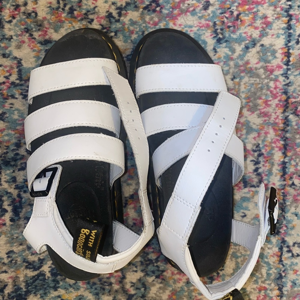 Dr Marten White Platform Sandals